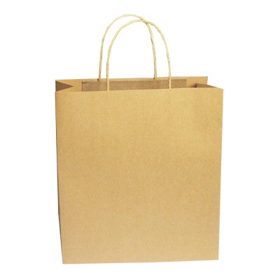 2020 custom Shopping bags printed logo recyclable brown kraft paper bag with handle