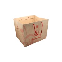 Packaging Large Red Logo Kraft Paper Bag For Cake